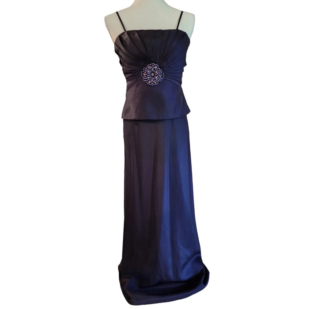 Jessica Howard Formal Evening Gown Dress & Jacket Women's 6 Eggplant Purple - Picture 2 of 16